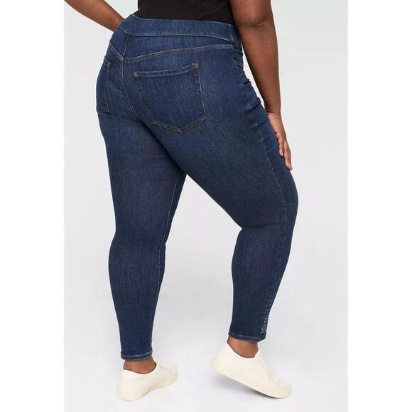 Lane Bryant 22 Pull-On High-Rise Rhinestone Embellished Jegging NWT Blue Demin - Picture 2 of 11